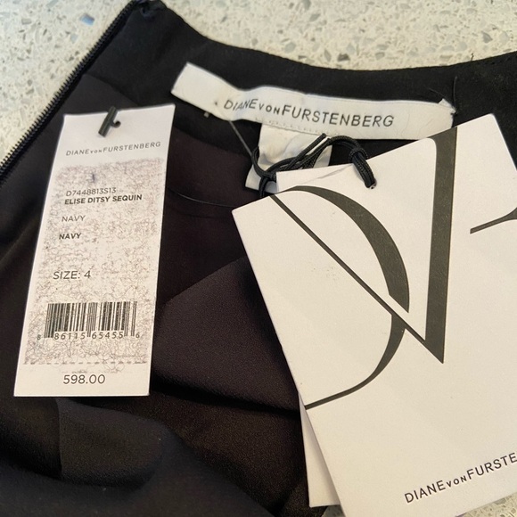 NWT Diane Von Furstenberg Elise Ditsy Sequin Dress - Picture 5 of 6